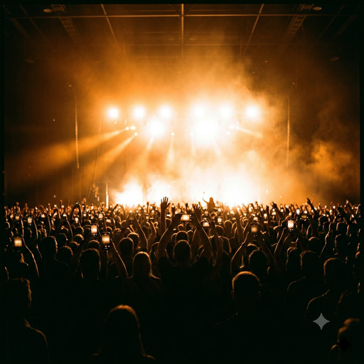 Foto polaroid do palco principal captada pelo público com ArenaSnap